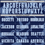 Custom Navy Light Blue-White Curve Lines Sports Sublimation Soccer Uniform Jersey