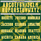 Custom Green Yellow-White Curve Lines Sports Sublimation Soccer Uniform Jersey