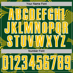 Custom Green Yellow-White Curve Lines Sports Sublimation Soccer Uniform Jersey