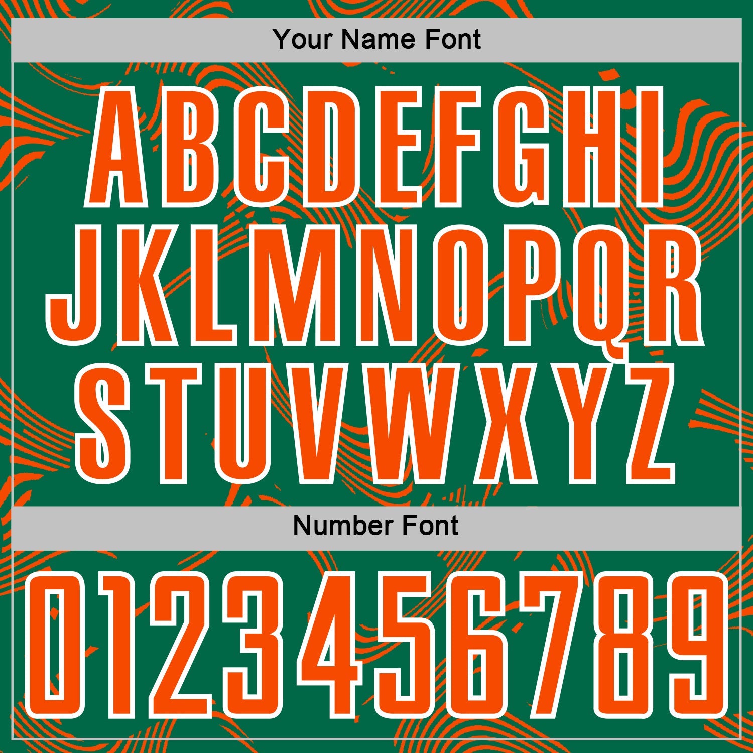 Custom Kelly Green Orange-White Curve Lines Sports Sublimation Soccer Uniform Jersey