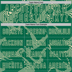 Custom Kelly Green Cream Curve Lines Sports Sublimation Soccer Uniform Jersey