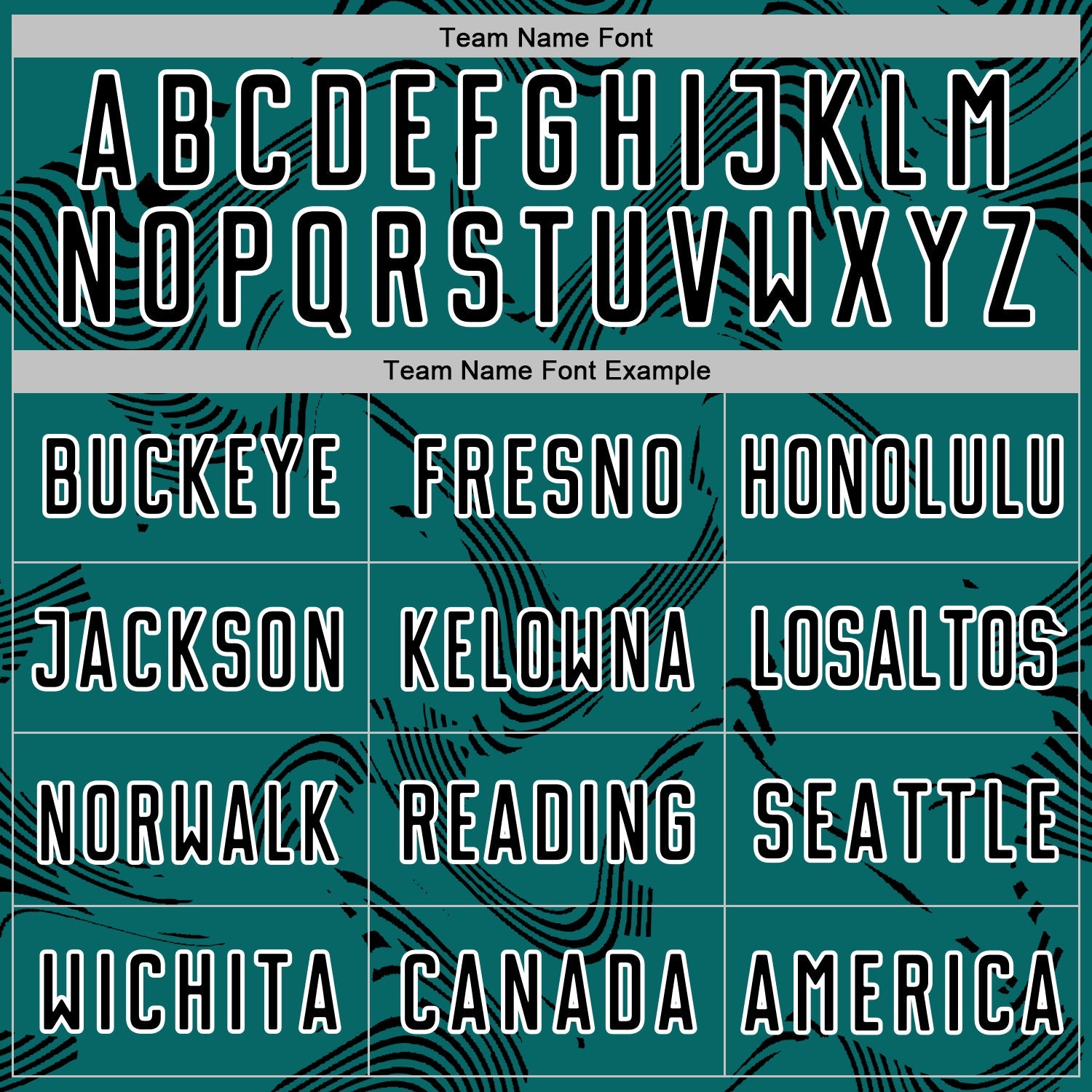 Custom Teal Black-White Curve Lines Sports Sublimation Soccer Uniform Jersey