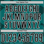 Custom Teal Black-White Curve Lines Sports Sublimation Soccer Uniform Jersey