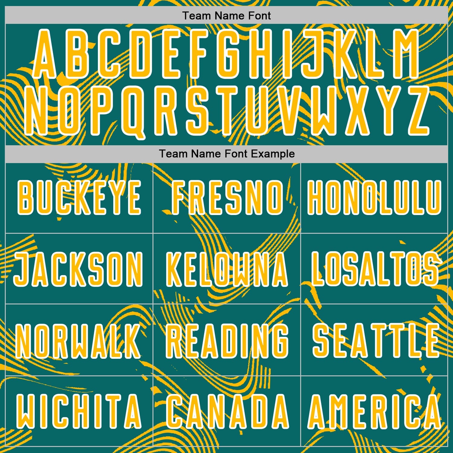 Custom Teal Gold-White Curve Lines Sports Sublimation Soccer Uniform Jersey