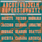 Custom Teal Orange-White Curve Lines Sports Sublimation Soccer Uniform Jersey