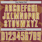 Custom Burgundy Old Gold-White Curve Lines Sports Sublimation Soccer Uniform Jersey