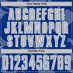 Custom Royal Gray-White Curve Lines Sports Sublimation Soccer Uniform Jersey