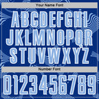 Custom Royal Light Blue-White Curve Lines Sports Sublimation Soccer Uniform Jersey