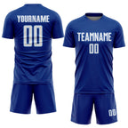 Custom Royal White-Light Blue Geometric Shape Sports Sublimation Soccer Uniform Jersey