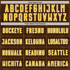 Custom Brown Gold-White Geometric Shape Sports Sublimation Soccer Uniform Jersey