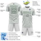 Custom White Green Geometric Shape Sports Sublimation Soccer Uniform Jersey