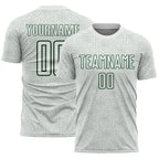 Custom White Green Geometric Shape Sports Sublimation Soccer Uniform Jersey