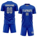 Custom Thunder Blue White-Black Geometric Shape Sports Sublimation Soccer Uniform Jersey
