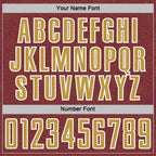 Custom Burgundy Old Gold-White Geometric Shape Sports Sublimation Soccer Uniform Jersey