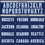 Custom Navy Light Blue-White Geometric Shape Sports Sublimation Soccer Uniform Jersey