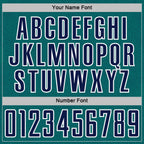 Custom Teal Navy-White Geometric Shape Sports Sublimation Soccer Uniform Jersey