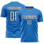 Custom Powder Blue White-Black Geometric Shape Sports Sublimation Soccer Uniform Jersey