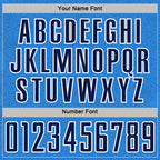 Custom Powder Blue Navy-White Geometric Shape Sports Sublimation Soccer Uniform Jersey