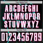 Custom Black White Aqua-Pink Lightning Sports Sublimation Soccer Uniform Jersey