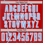 Custom Red Light Blue-White Lightning Sports Sublimation Soccer Uniform Jersey