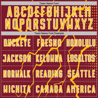 Custom Crimson Gold-White Lightning Sports Sublimation Soccer Uniform Jersey