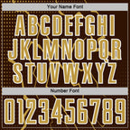 Custom Brown Old Gold-White Lightning Sports Sublimation Soccer Uniform Jersey