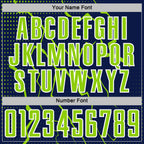Custom Navy Neon Green-White Lightning Sports Sublimation Soccer Uniform Jersey
