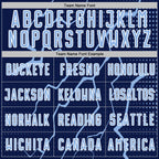 Custom Navy Light Blue-White Lightning Sports Sublimation Soccer Uniform Jersey