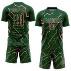 Custom Green Medium Pink Lightning Sports Sublimation Soccer Uniform Jersey
