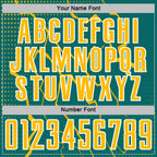 Custom Teal Gold-White Lightning Sports Sublimation Soccer Uniform Jersey