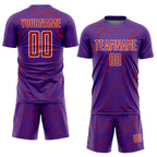 Custom Purple Red-White Lightning Sports Sublimation Soccer Uniform Jersey