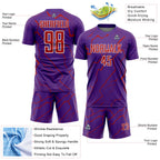Custom Purple Red-White Lightning Sports Sublimation Soccer Uniform Jersey