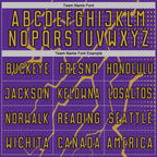 Custom Purple Old Gold-Black Lightning Sports Sublimation Soccer Uniform Jersey