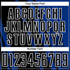 Custom Royal Black-White Lines Sports Sublimation Soccer Uniform Jersey