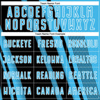 Custom Sky Blue Black-White Lines Sports Sublimation Soccer Uniform Jersey