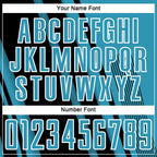 Custom Panther Blue Black-White Lines Sports Sublimation Soccer Uniform Jersey