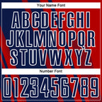 Custom Red Navy-White Lines Sports Sublimation Soccer Uniform Jersey