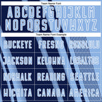 Custom Light Blue Navy-White Lines Sports Sublimation Soccer Uniform Jersey