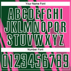 Custom Pink Green-White Lines Sports Sublimation Soccer Uniform Jersey