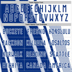 Custom White Royal Lines Sports Sublimation Soccer Uniform Jersey