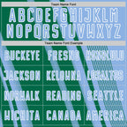 Custom Light Blue Kelly Green-White Lines Sports Sublimation Soccer Uniform Jersey