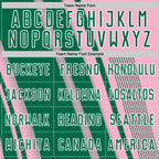 Custom Light Pink Kelly Green-White Lines Sports Sublimation Soccer Uniform Jersey