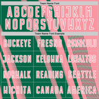 Custom Medium Pink Kelly Green-White Lines Sports Sublimation Soccer Uniform Jersey