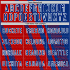 Custom Royal Red-White Lines Sports Sublimation Soccer Uniform Jersey