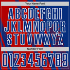 Custom Royal Red-White Lines Sports Sublimation Soccer Uniform Jersey