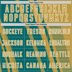 Custom Old Gold Teal-White Lines Sports Sublimation Soccer Uniform Jersey