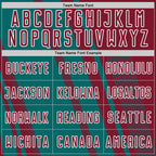 Custom Crimson Teal-White Lines Sports Sublimation Soccer Uniform Jersey