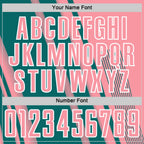 Custom Medium Pink Teal-White Lines Sports Sublimation Soccer Uniform Jersey