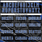 Custom Black Royal-White Lines Sports Sublimation Soccer Uniform Jersey