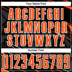 Custom Black Orange-White Lines Sports Sublimation Soccer Uniform Jersey